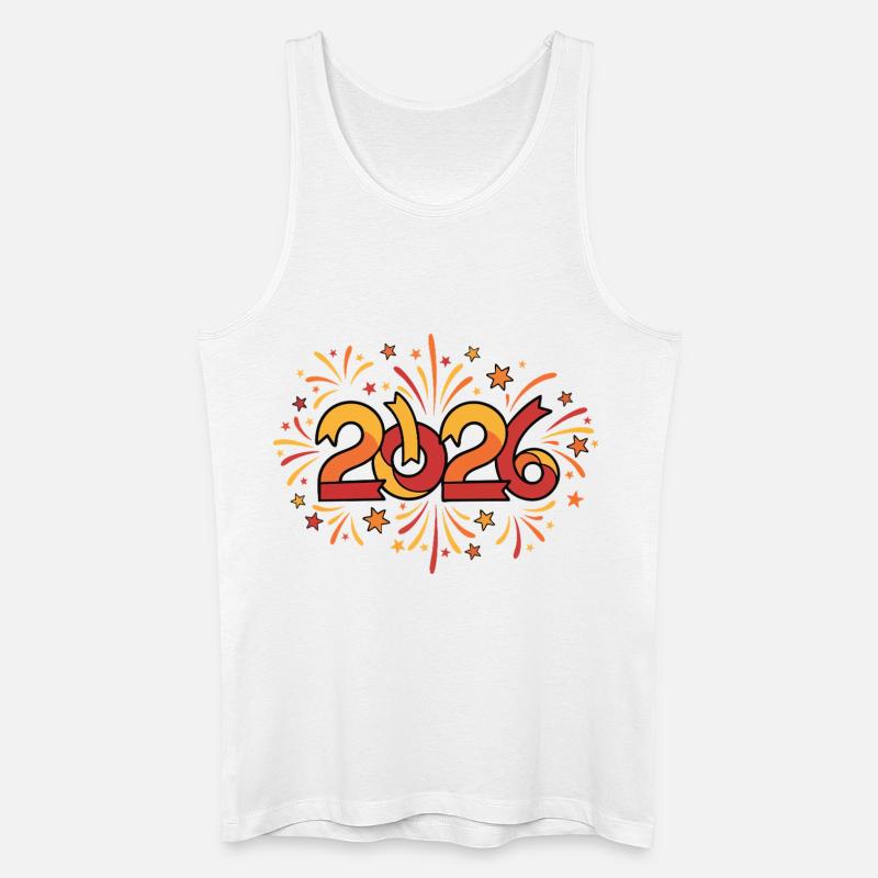 Feuerwerksfeier 2026 Silvester - Männer Bio Tank Top - Weiß