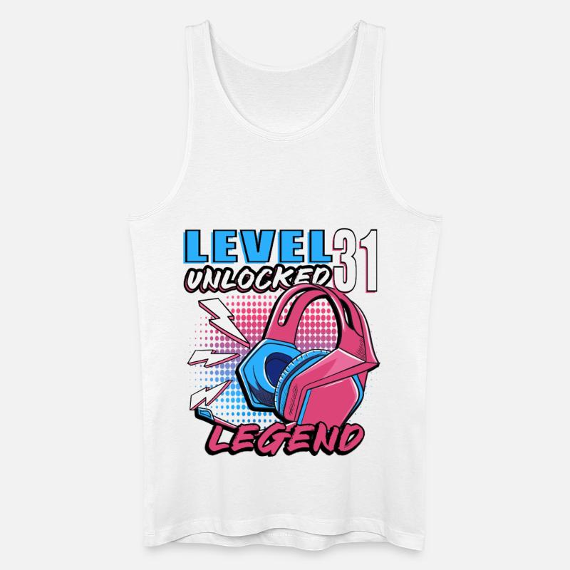 Level 31 Neon Headset Unlocked - Männer Bio Tank Top - Weiß