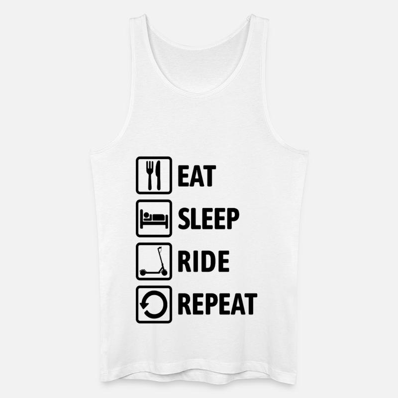 Eat Sleep Ride Repeat - E-Scooter fahren - Männer Bio Tank Top - Weiß