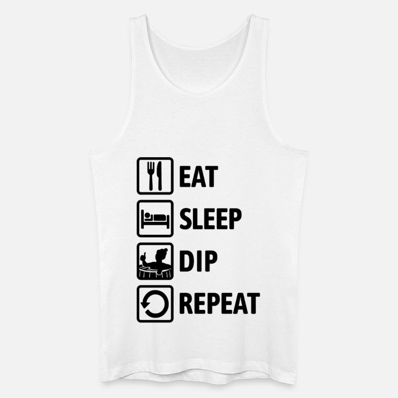 Eat Sleep Dip Repeat - Eisbaden - Winterbaden - Männer Bio Tank Top - Weiß