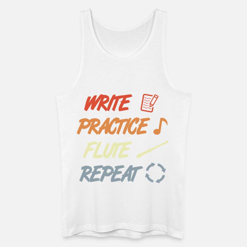 Write Practice Flute Repeat - Männer Bio Tank Top - Weiß