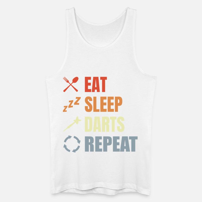 Eat Sleep Darts Repeat - Männer Bio Tank Top - Weiß