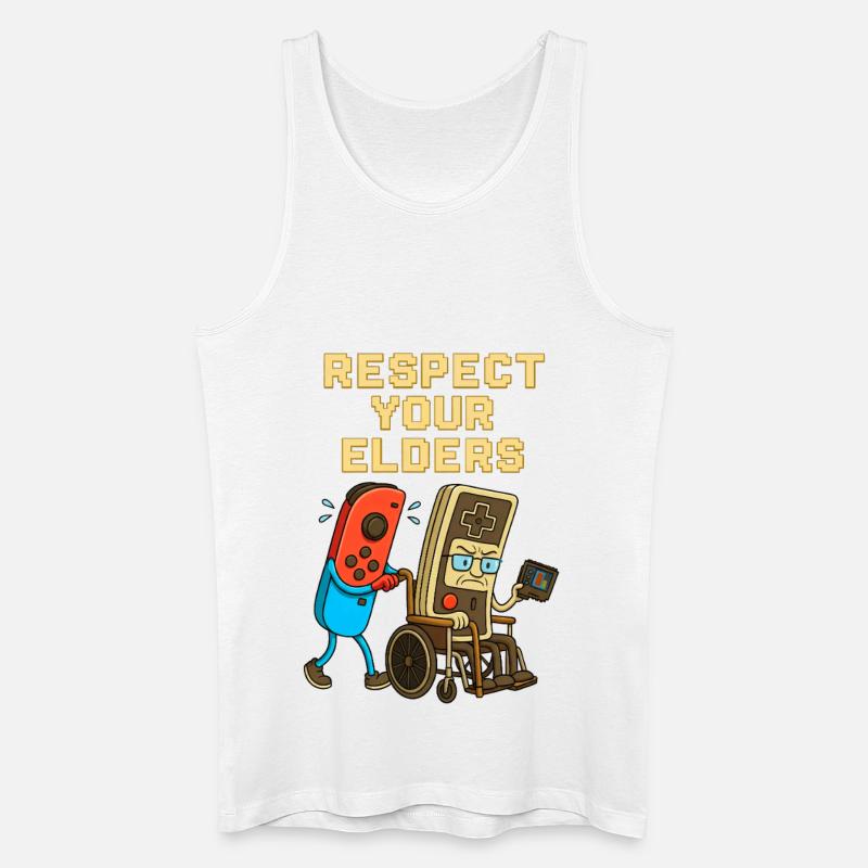Respect Your Elders Gaming Control Retro  - Männer Bio Tank Top - Weiß