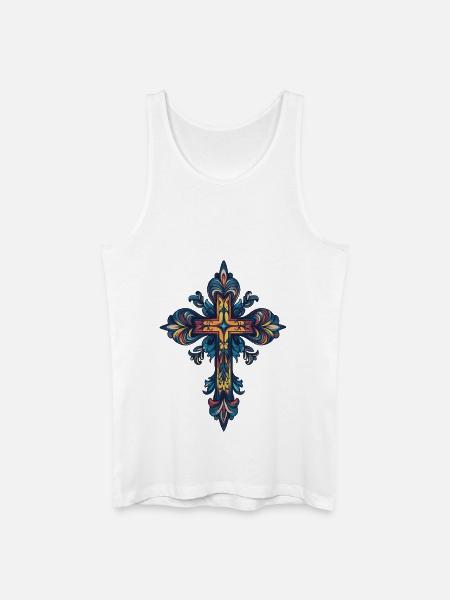 Croix chrétienne - Débardeur bio Homme - blanc