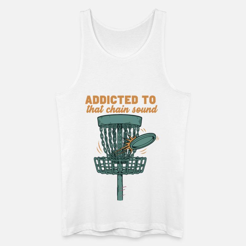 Süchtig nach diesem Kettensound-Discgolf-Korb - Männer Bio Tank Top - Weiß