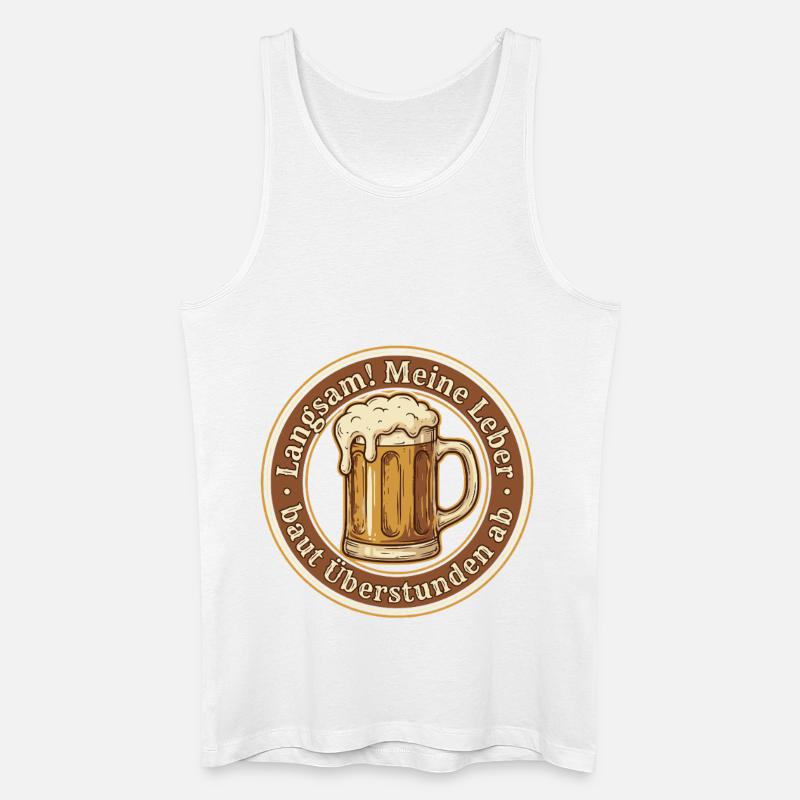 Langsam Meine Leber Überstunden Bier - Männer Bio Tank Top - Weiß
