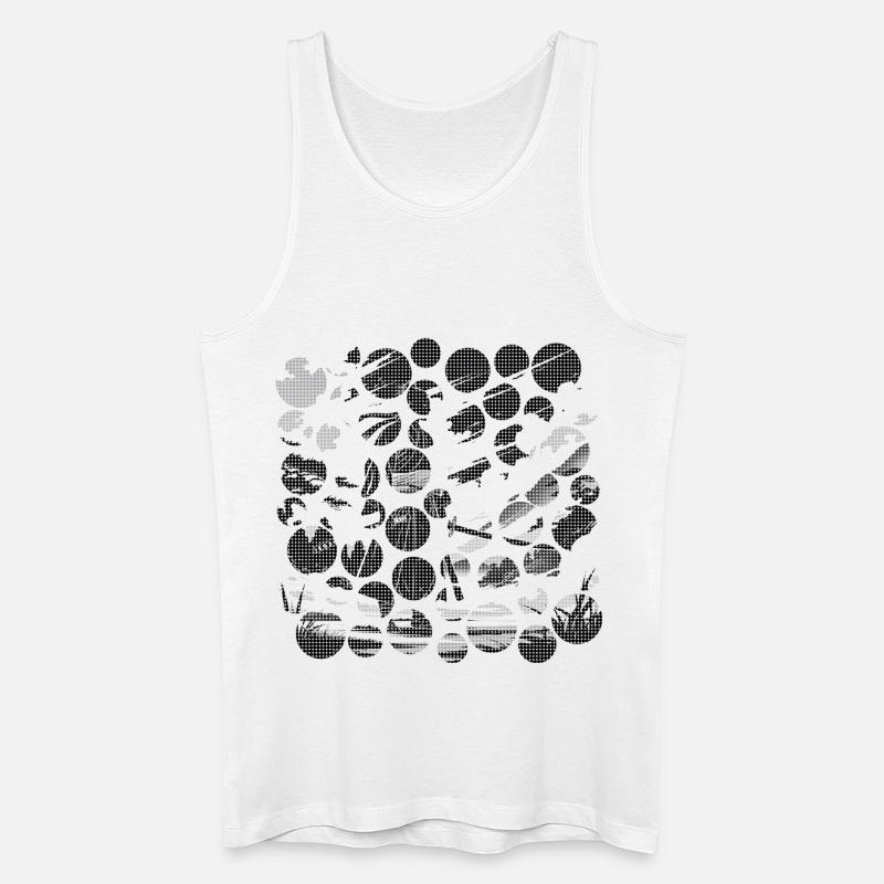 Japanischer Samurai in Schwarz-Weiß Landschaft - Männer Bio Tank Top - Weiß