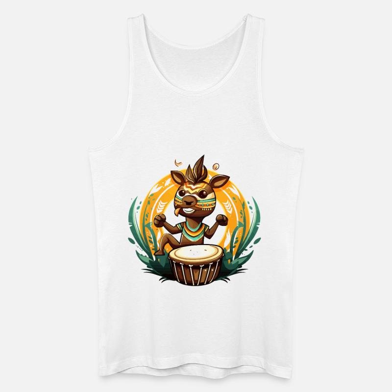 Trommelheld Tribalfohlen - Männer Bio Tank Top - Weiß