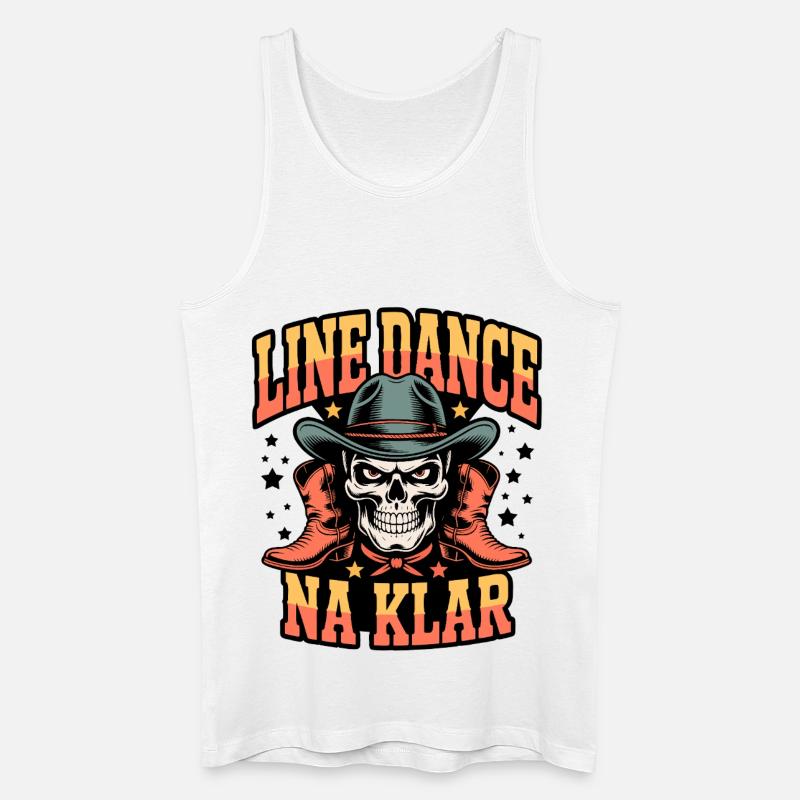 Line Dance Schädel Rodeo - Männer Bio Tank Top - Weiß