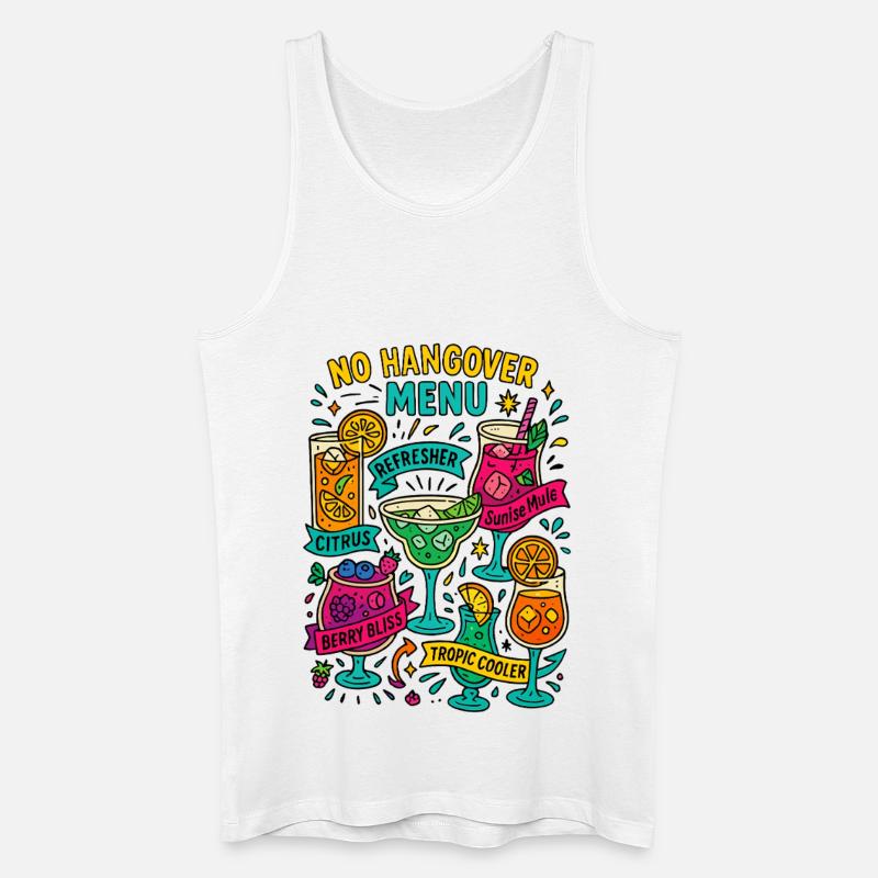 no hangover menu, mocktail karte - Männer Bio Tank Top - Weiß