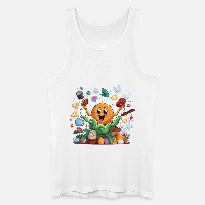 Fröhliche Orange im Kräutergarten - Männer Bio Tank Top - Weiß