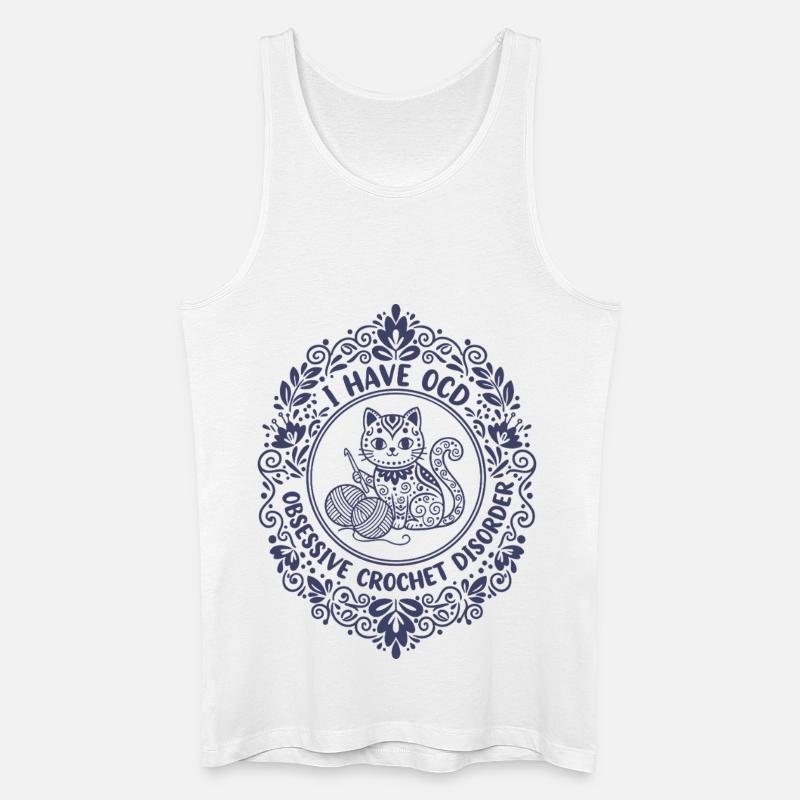Crochet Lover, Knitting, OCD Obsessive Crochet - Männer Bio Tank Top - Weiß