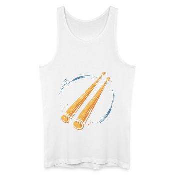 Drumsticks Graphic - Men’s Organic Tank Top - white - Front