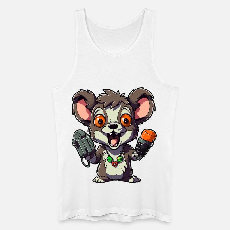 Chibi Ratten-Mikrofon-Combo - Männer Bio Tank Top - Weiß