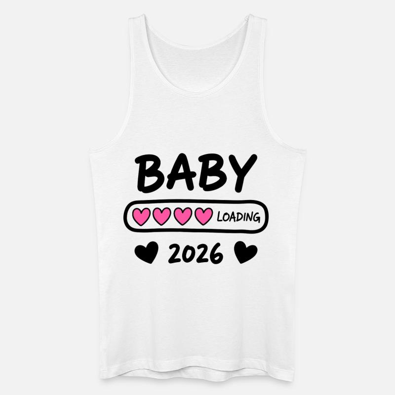 Baby Loading 2026 Schwangerschaft Eltern - Männer Bio Tank Top - Weiß