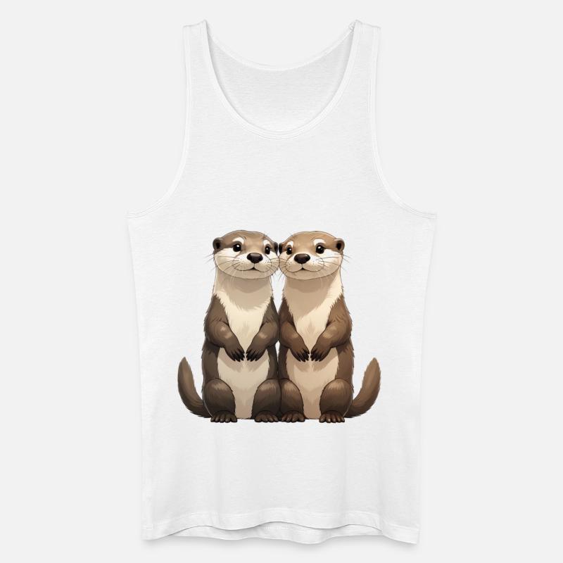 Zwei niedliche Erdmännchen - Männer Bio Tank Top - Weiß