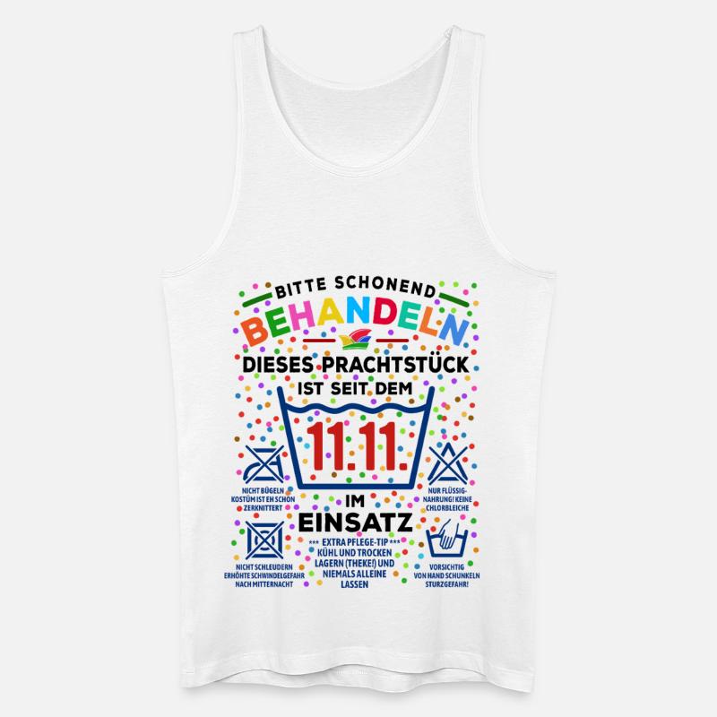 seit 11.11. im Einsatz | Karneval Kostüm - Männer Bio Tank Top - Weiß