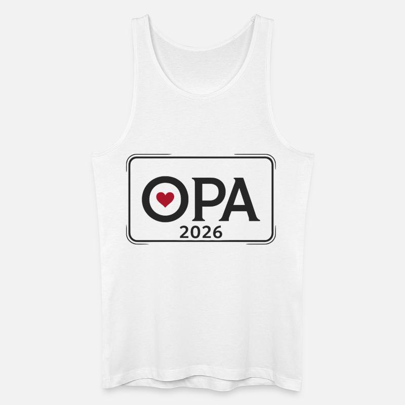 OPA 2026 Stolzer Großvater Ankündigung - Männer Bio Tank Top - Weiß