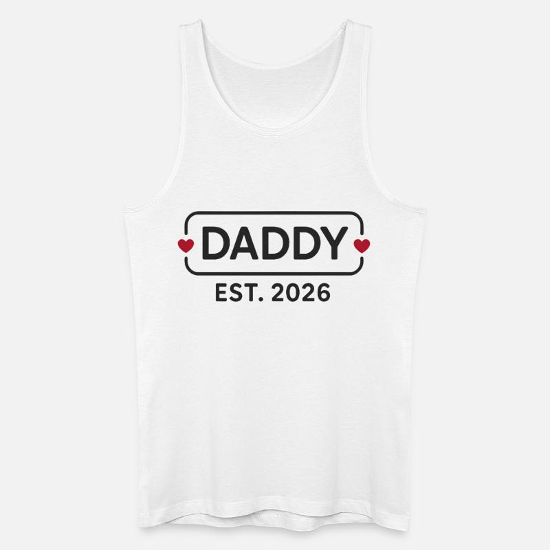 DADDY 2026 Stolzer werdender Vater - Männer Bio Tank Top - Weiß