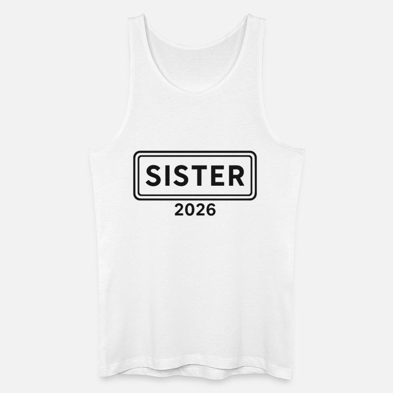 SISTER 2026 Große Schwester Ankündigung - Männer Bio Tank Top - Weiß
