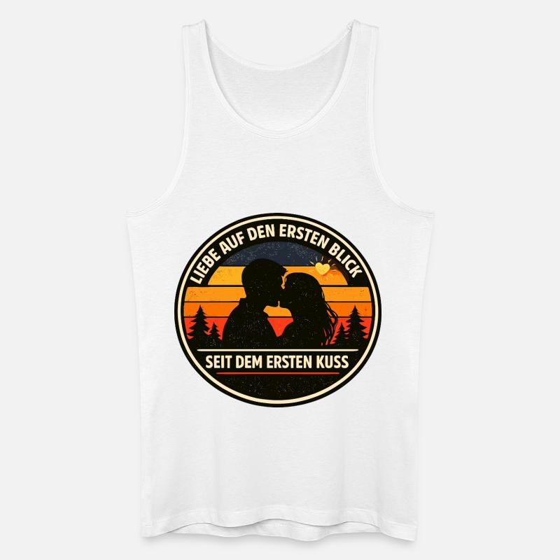 Liebe auf den ersten Blick Spruch - Männer Bio Tank Top - Weiß