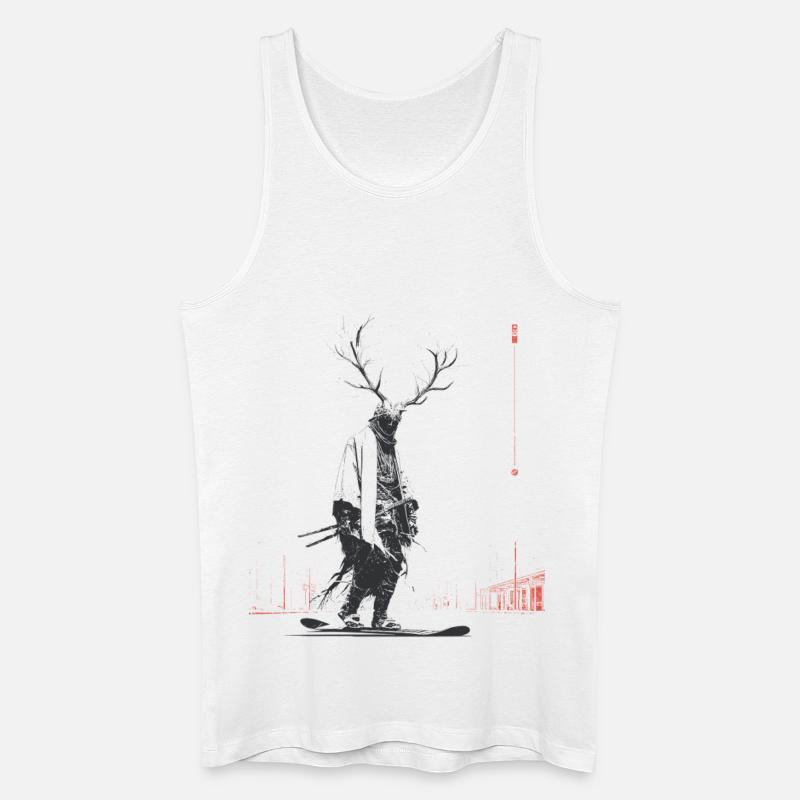 Waldgeist mit Geweihbaum - Männer Bio Tank Top - Weiß