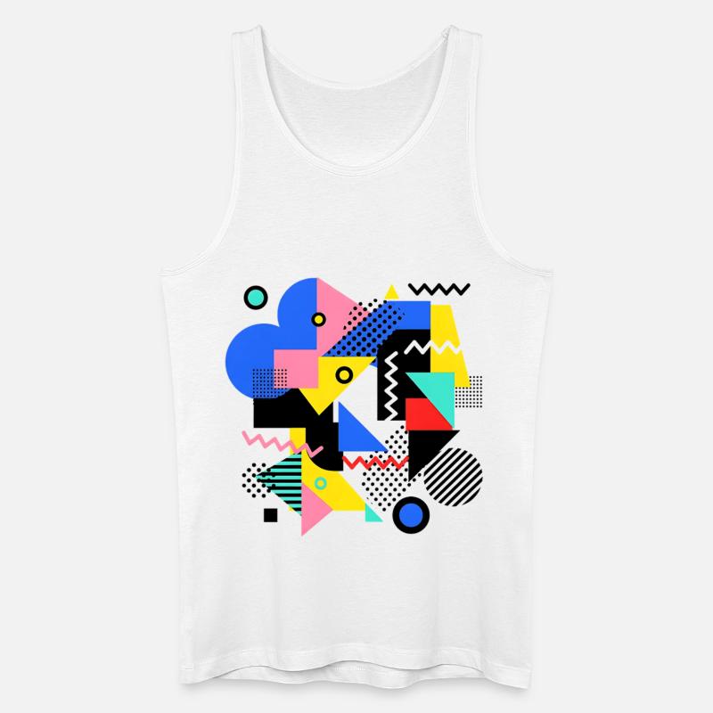 Geometrische Farbexplosion Pop Art - Männer Bio Tank Top - Weiß