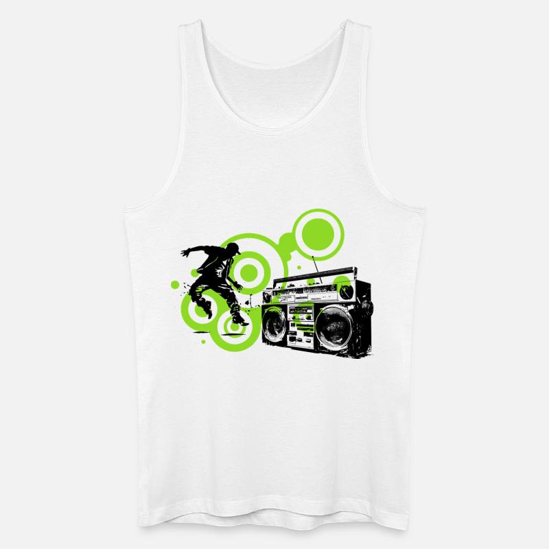 Circles Lime Abstract Schwarzer Tänzer Hip Hop - Männer Bio Tank Top - Weiß