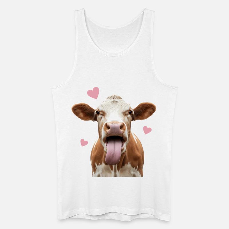 Kuhliebe – Süße Kuh mit Herz - Männer Bio Tank Top - Weiß