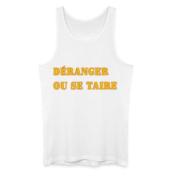 DISTURB OR BE SILENT - Men’s Organic Tank Top - white - Front