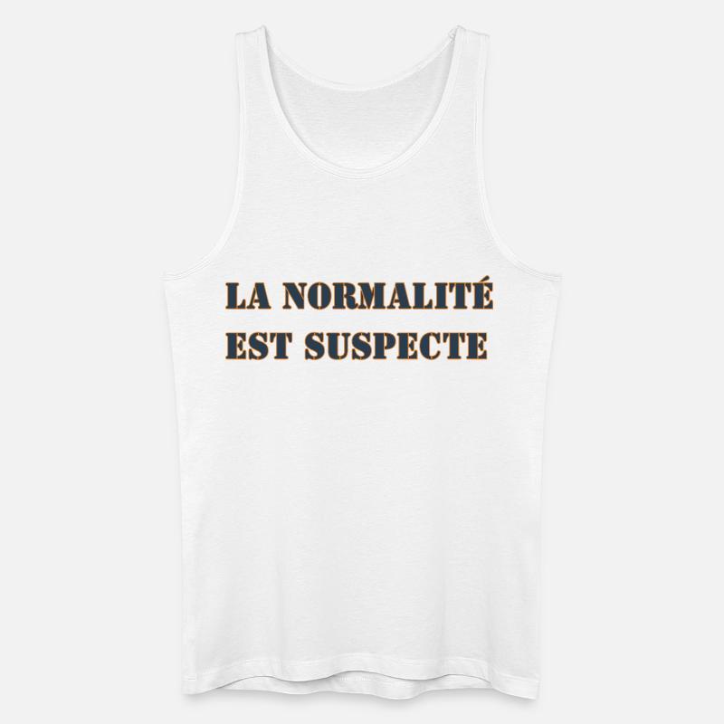 NORMALITÄT IST VERDÄCHTIG - Männer Bio Tank Top - Weiß