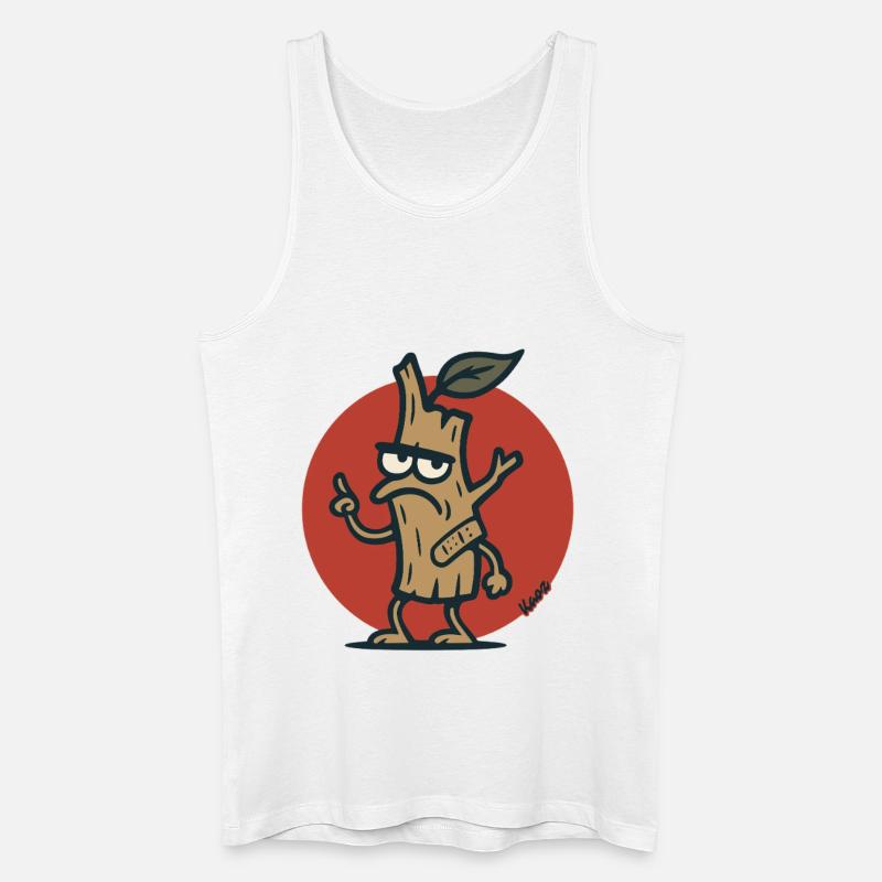 Grimmiger Baum Ast Baumstumpf mit Gesicht - Männer Bio Tank Top - Weiß