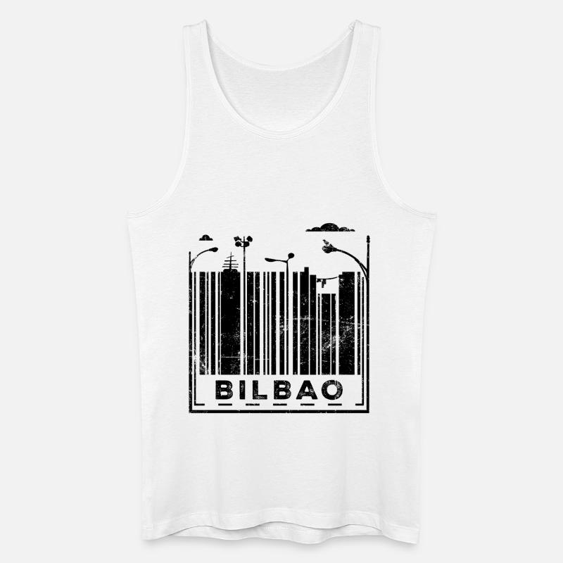 Bilbao Strichcode - Männer Bio Tank Top - Weiß