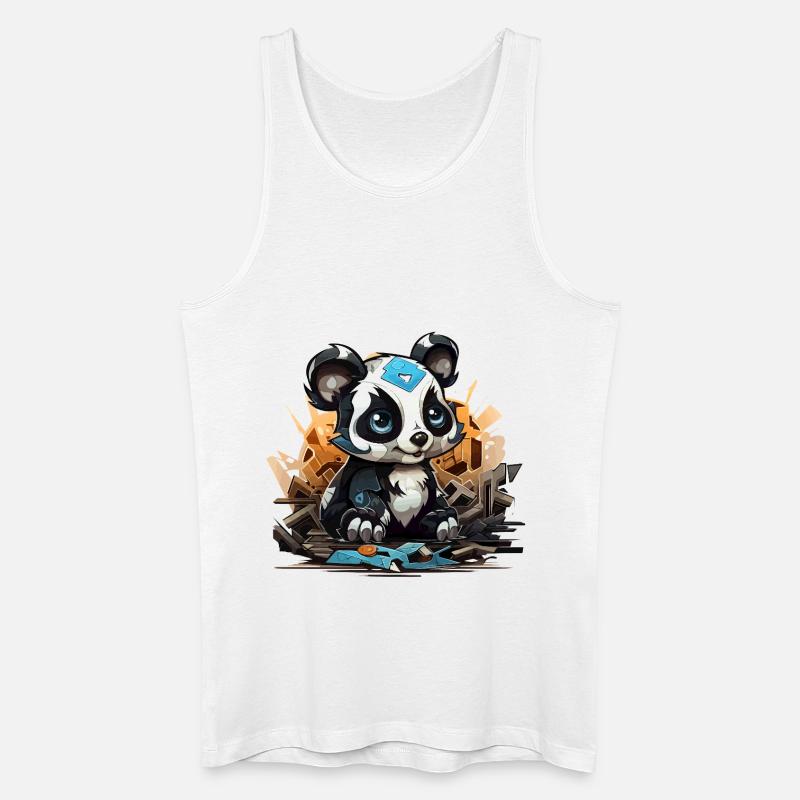 Charme de bloc de construction Panda - Débardeur bio Homme - blanc