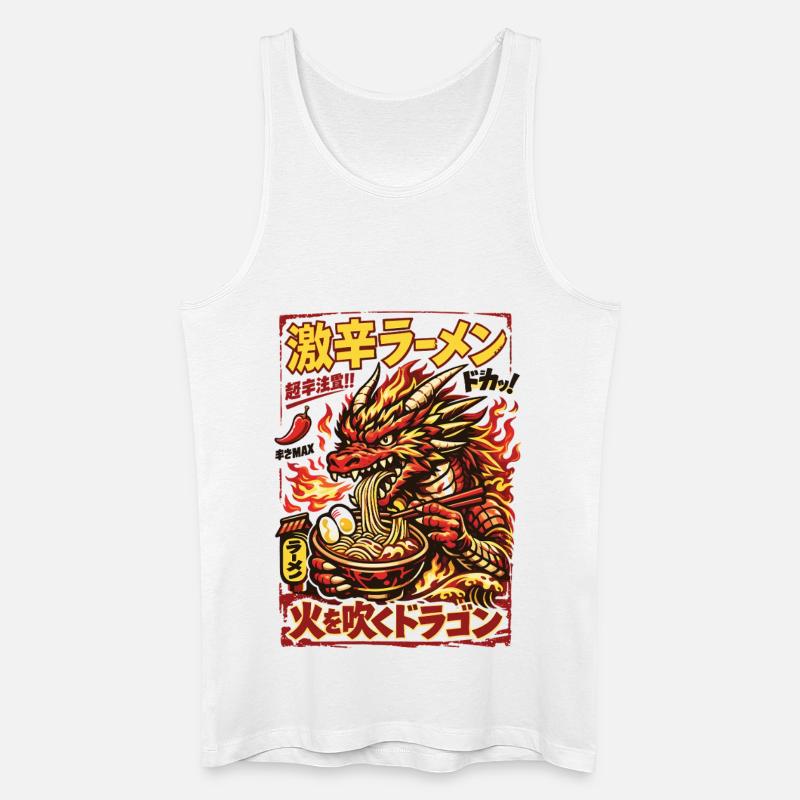 Drachen | Ramen | Nudelsuppe | extra scharf - Männer Bio Tank Top - Weiß