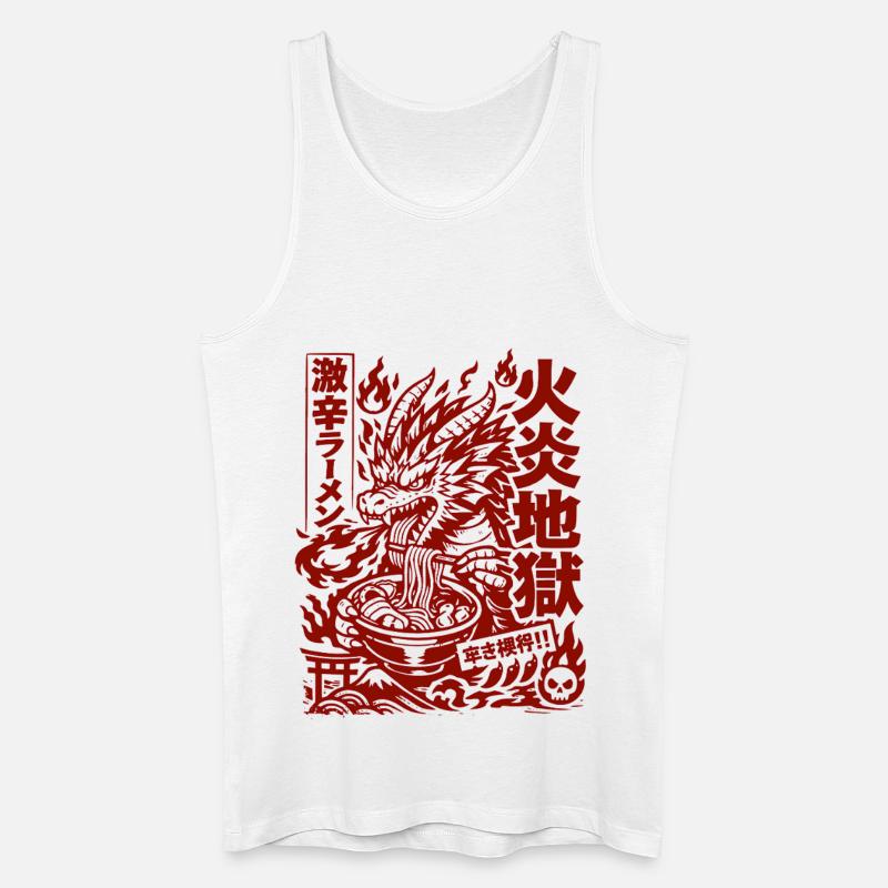 Drachen | Ramen | Nudelsuppe | extra scharf - Männer Bio Tank Top - Weiß