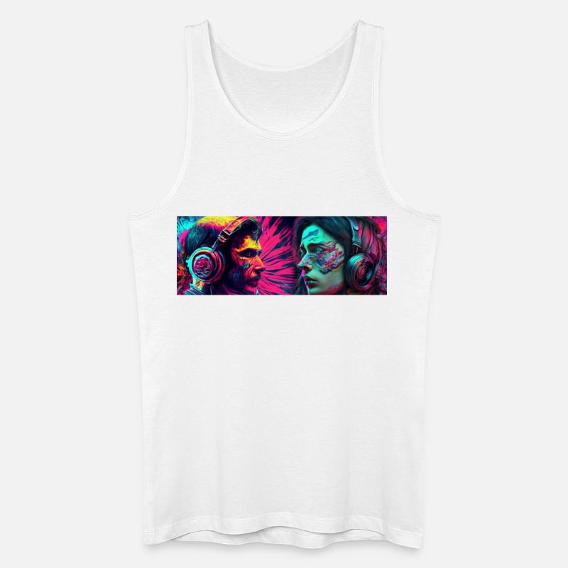 Music Psychedelic  - Männer Bio Tank Top - Weiß
