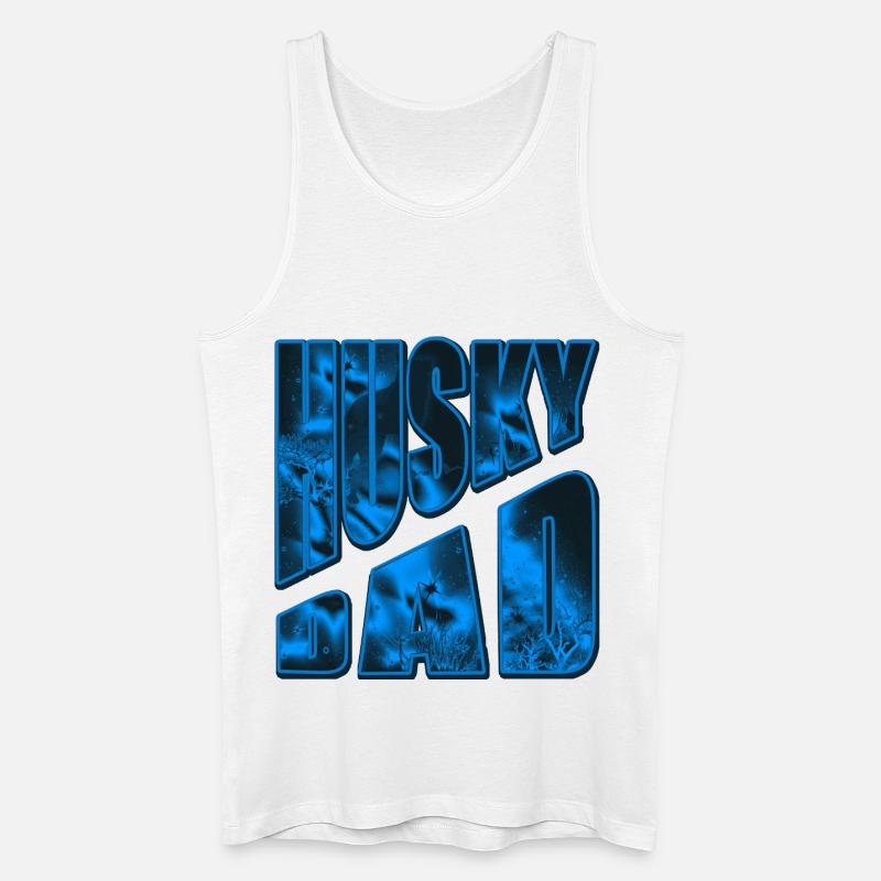 Husky Bad Neon Eisdesign - Männer Bio Tank Top - Weiß