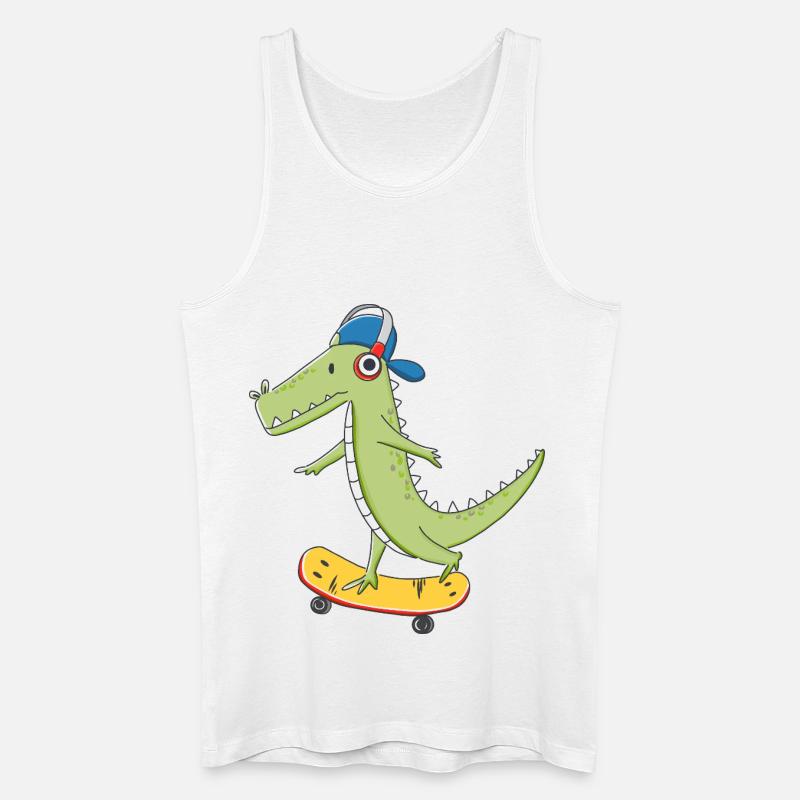 cooles Skater KROKO - Männer Bio Tank Top - Weiß