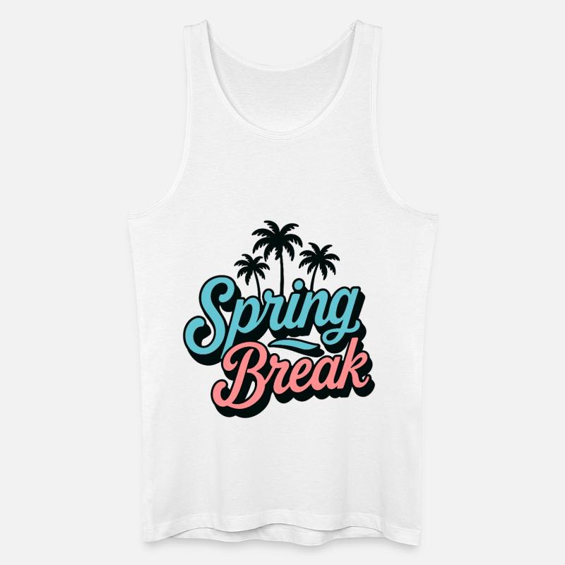Spring Break Palmen Retro Urlaub Party - Männer Bio Tank Top - Weiß