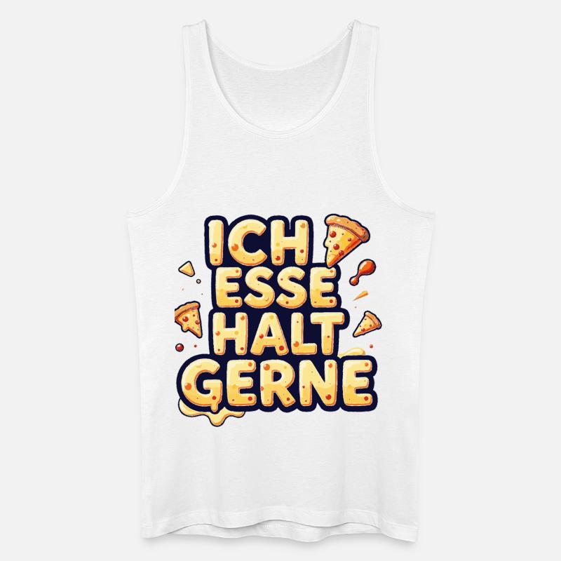 Ich esse halt gerne Pizza - Männer Bio Tank Top - Weiß