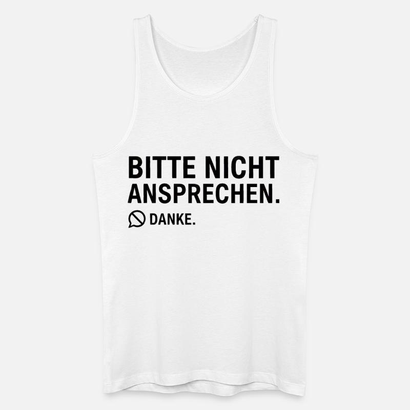 Bitte nicht ansprechen. Danke. | Introvertiert - Männer Bio Tank Top - Weiß