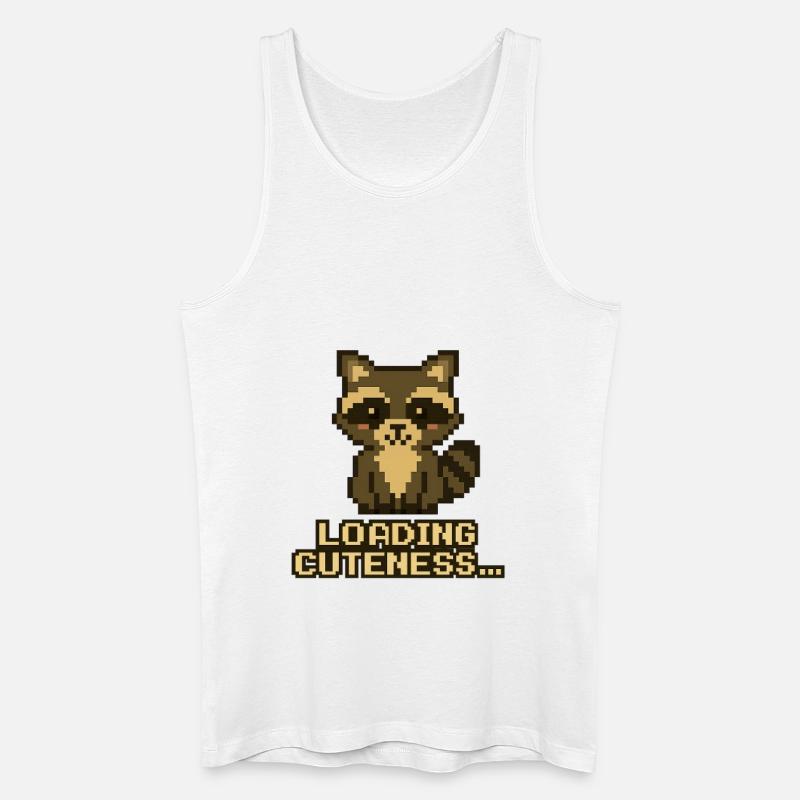 Pixel Waschbär: Niedlichkeit lädt - Männer Bio Tank Top - Weiß