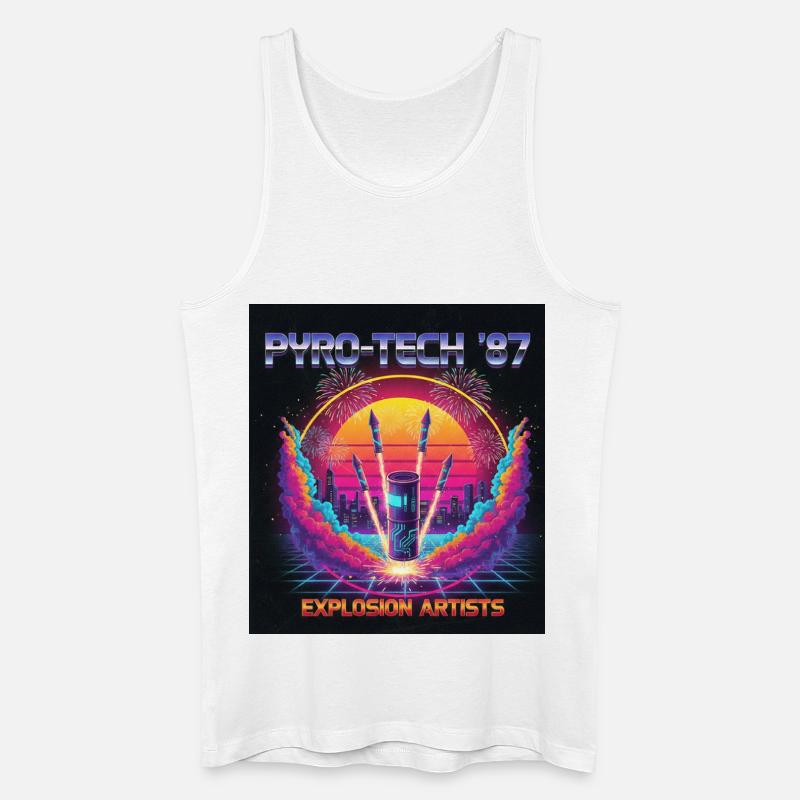 Cyber Pyro - Männer Bio Tank Top - Weiß