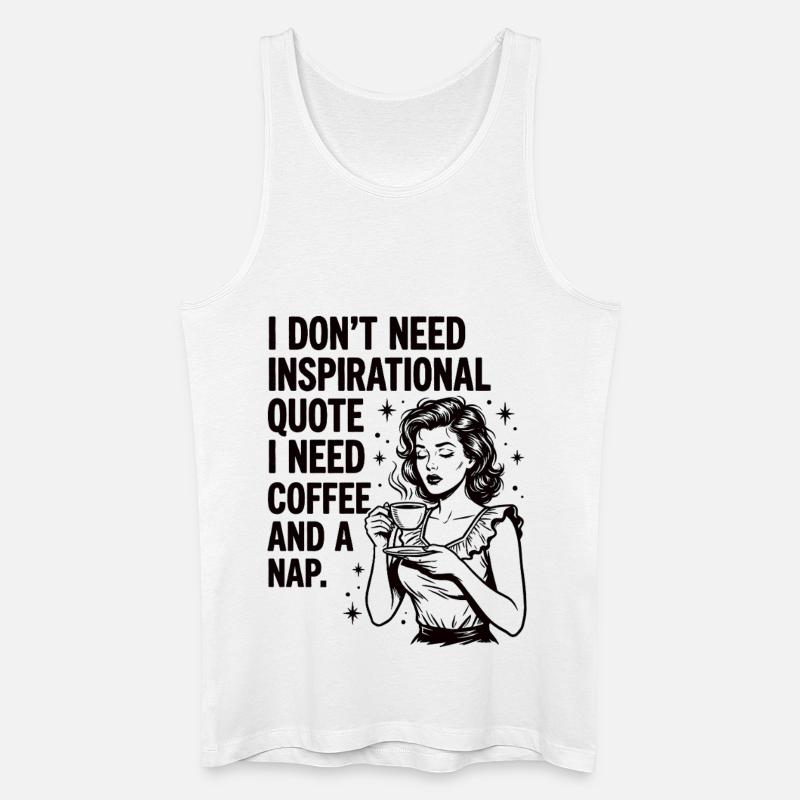 Echte Kaffeeliebe Nickerchen Statement - Männer Bio Tank Top - Weiß