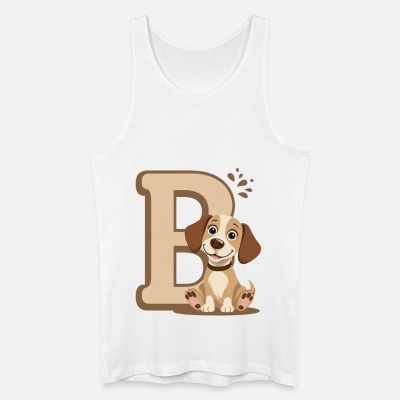 Buchstabe B mit Hundemotiv - Männer Bio Tank Top - Weiß