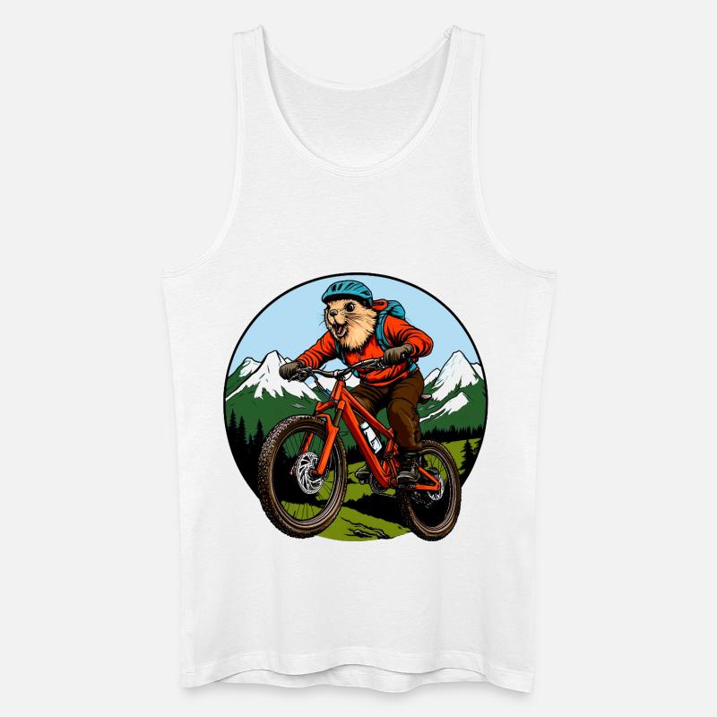 Murmeltiere Biker / Freeride Biking - Männer Bio Tank Top - Weiß