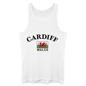 Cardiff, Wales - Männer Bio Tank Top - Weiß - Vorne