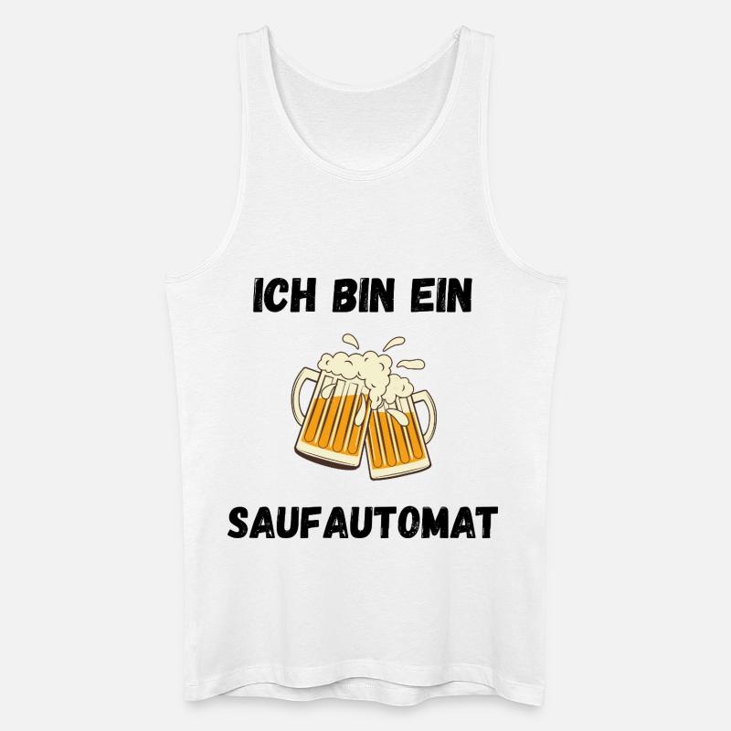 Ich bin ein Saufautomat - Männer Bio Tank Top - Weiß
