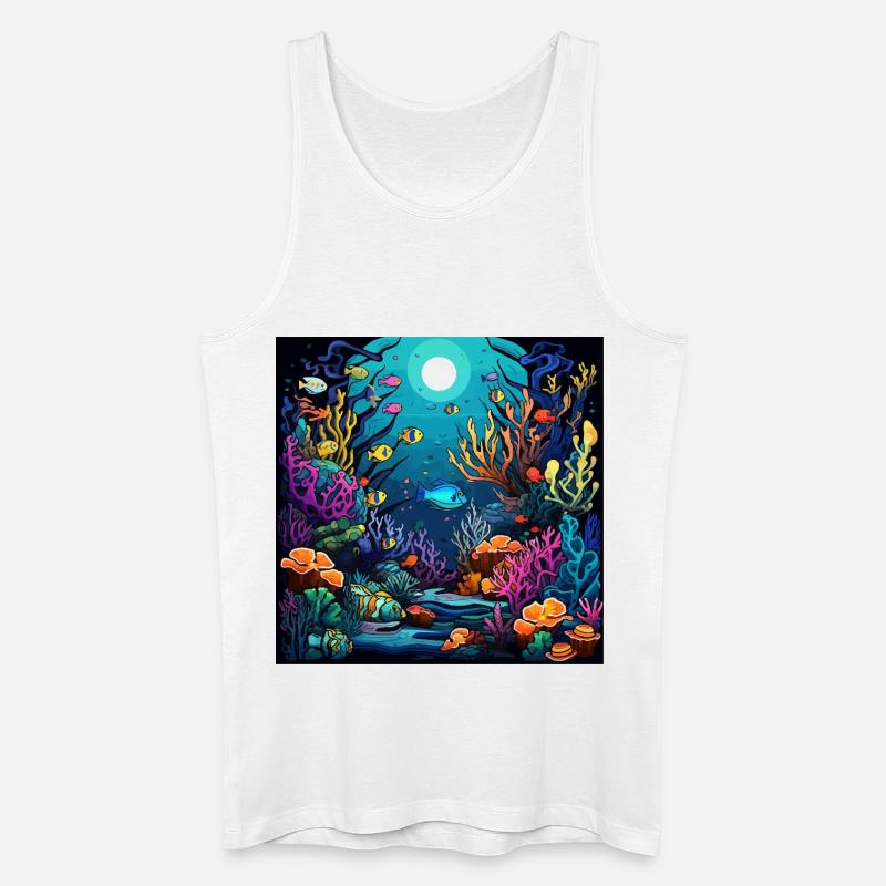 Korallenriff Unterwasserwelt - Männer Bio Tank Top - Weiß